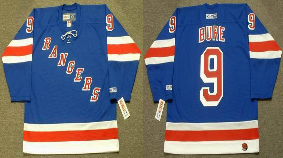 2019 Men New York Rangers 9 Bure blue CCM NHL jerseys